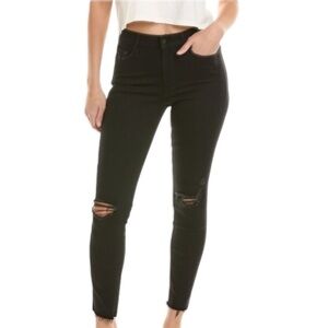 Mother Looker Ankle Fray Jean Guilty as Sin Black 28 Distressed Goth Grunge